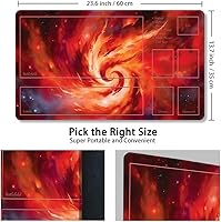 Vista 12 de Tapete de juego MTG cosido de alta calidad con zonas y respaldo de goma antideslizante, tapete de juego TCG de 24 x 14 pulgadas para MTG y otros Dkt