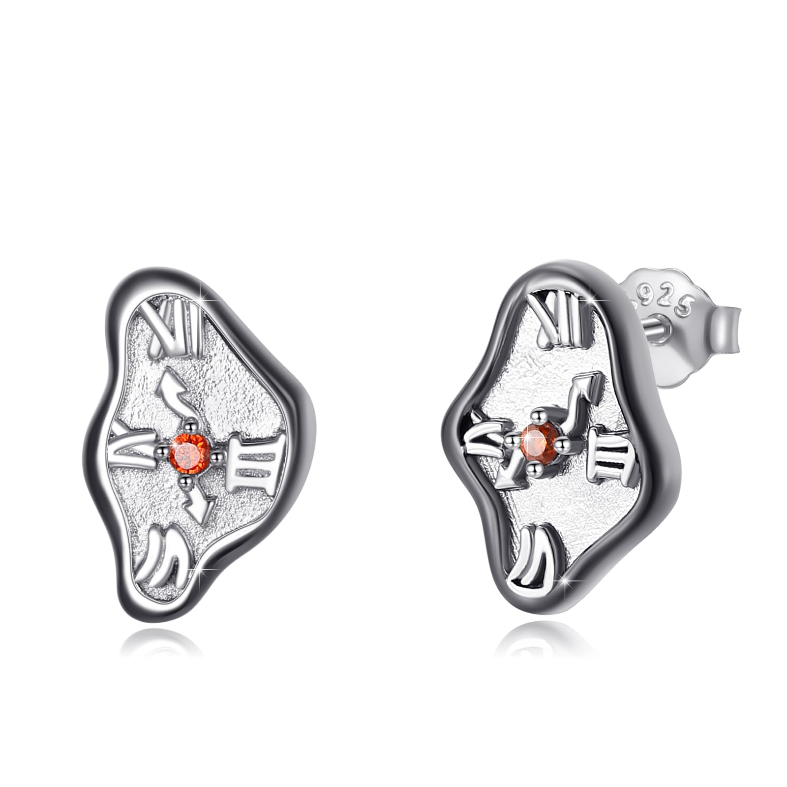 OHAYOO Clock Earrings 925 Sterling Silver Clock Stud Earrings Clock Halloween Jewelry Gifts for Women Men