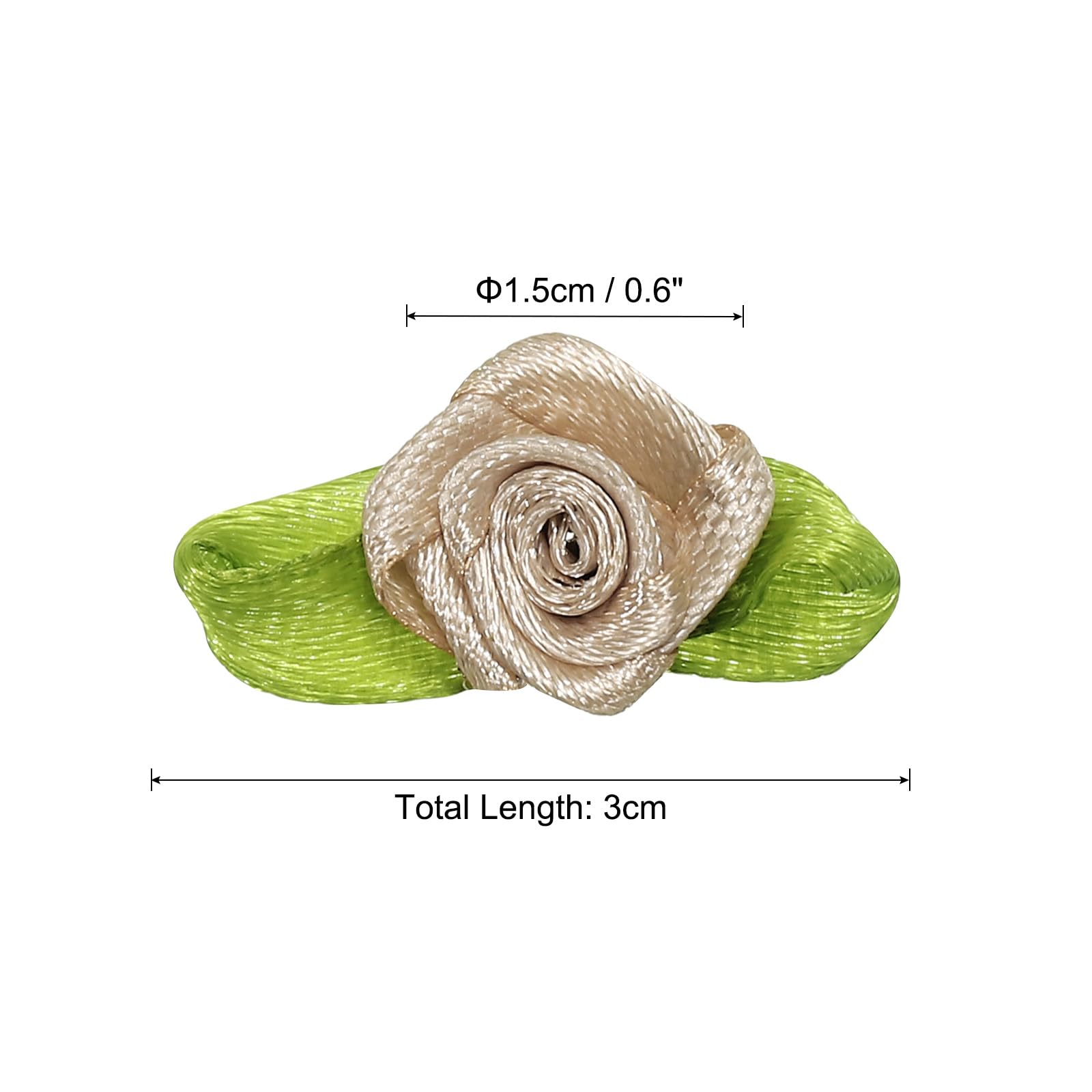 PATIKIL 15mm Tiny Satin Ribbon Rose - Image 2