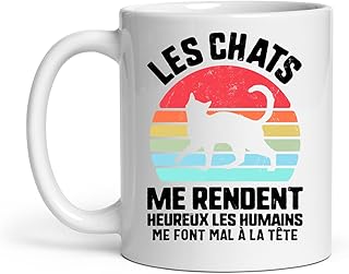 Tasse Les Chats Me Rendent Heureux Les Humains Me Font Mal à La Tête Tasse Humoristique