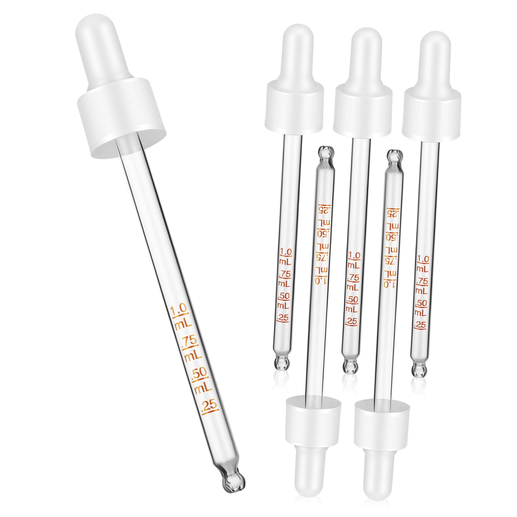 FUNOMOCYA Calibrated Glass Liquid Droppers Essential Oil Droppers Pipette Dropper Set for Accurate Formulati