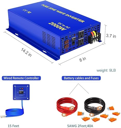Miniatura 6 de 2000 vatios 2500 vatios inversor de corriente de onda sinusoidal pura