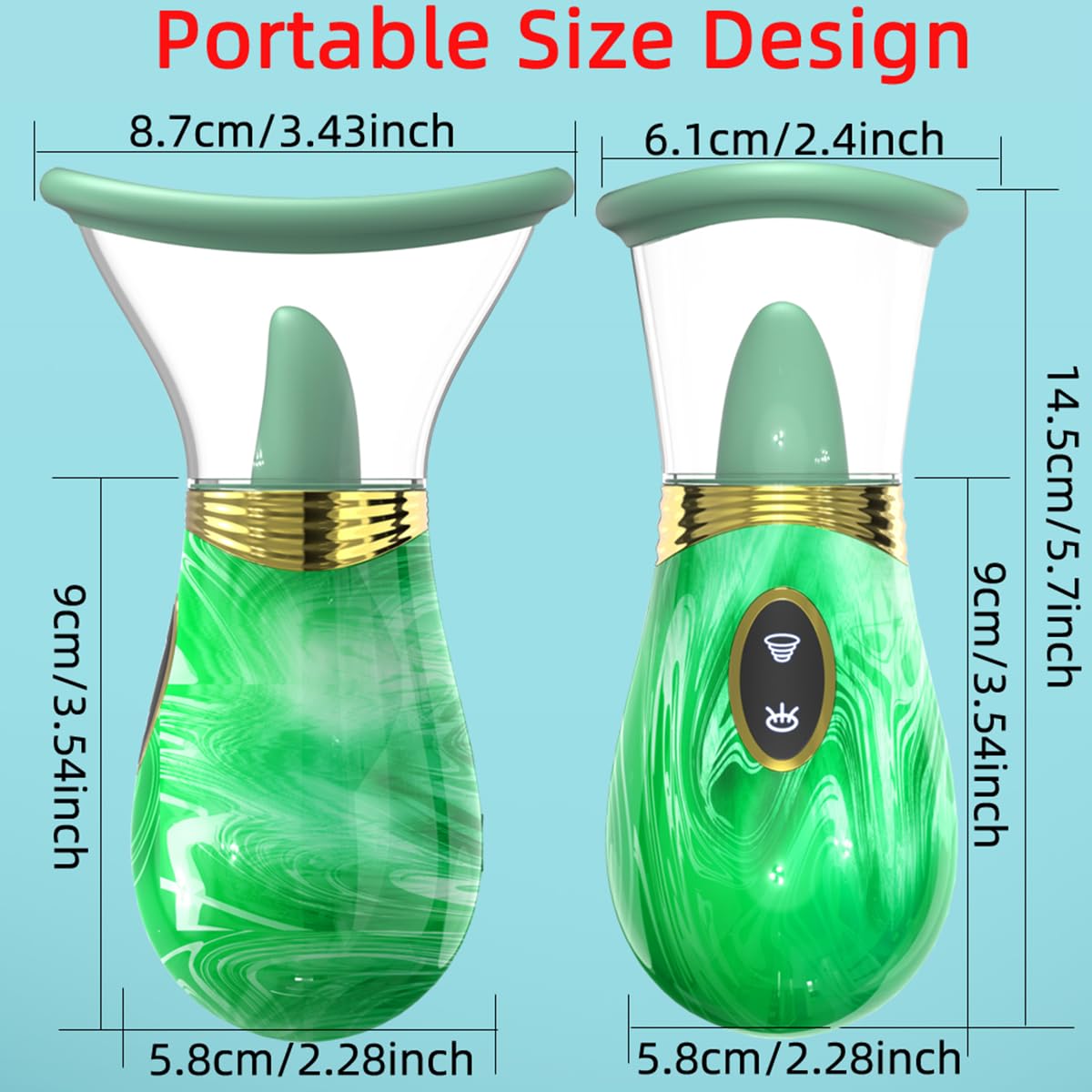 Vibromasseur suceur, stimulateur clitoridien, 7 modes de vibration, 7 modes de léchage de langue, stimulateur anal pour tétons, masseur pour point G (Vert)
