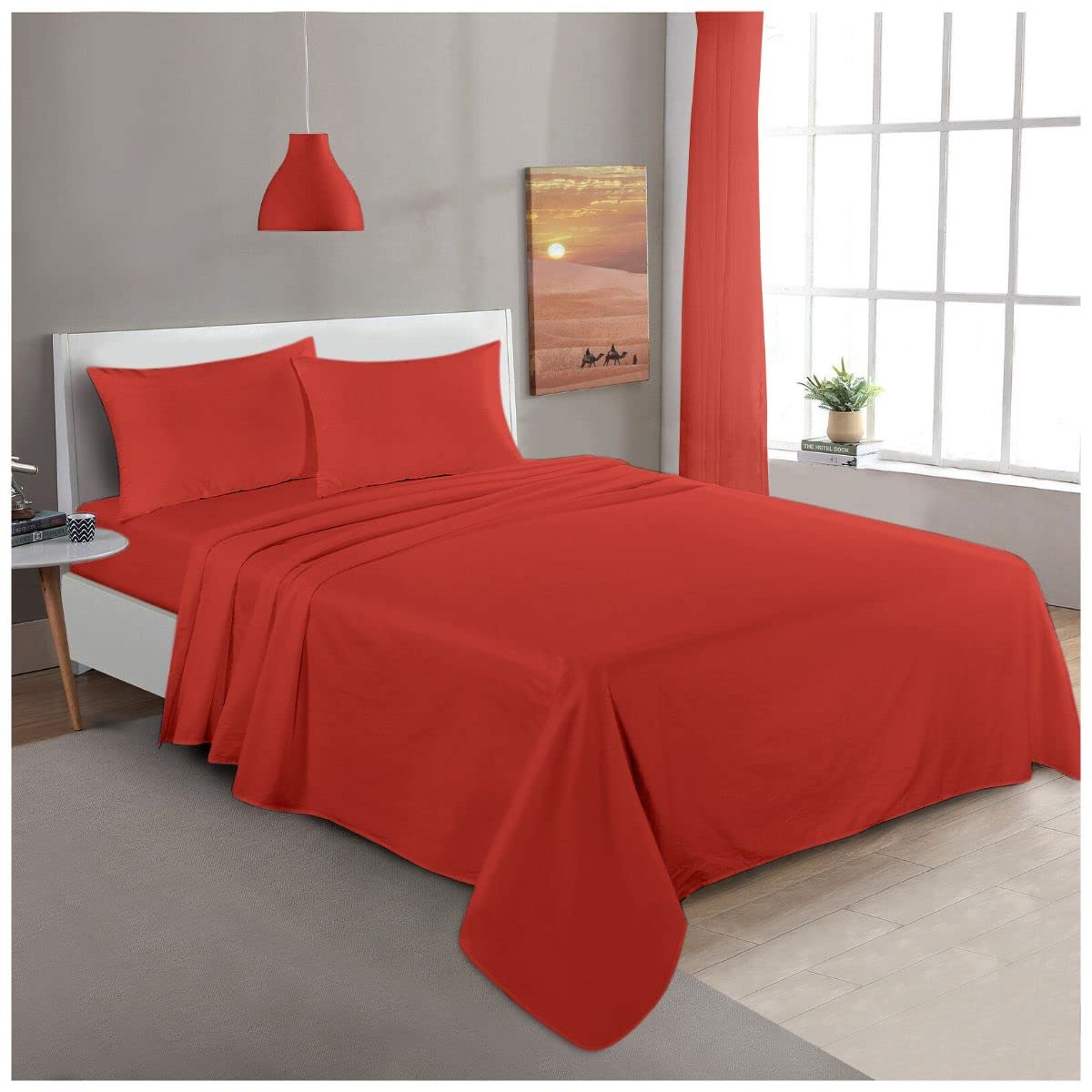 Gc Gaveno Cavailia Red Flannelette Flat Sheet Single Bedding Top Sheets