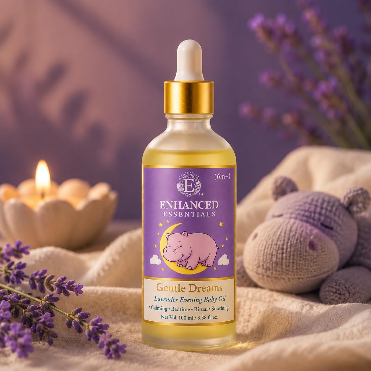 Gentle Dreams Lavender Evening Baby Oil | Calming Bedtime Massage Oil | Lightweight & Fast Absorbing | Daily Nourishing Baby Oil |With Pure Lavender Oil | 100 ml-image-2