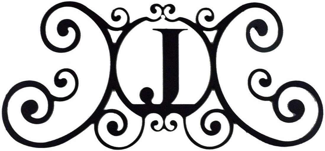 Wall Letters, 24” Monogram Letters Wall Decor, Large Decorative Letters Plaque, Last Name/Family Name Sign, Wrought Iron Hanging, Initial J for House Gate/Door/Foyer/Kitchen/Bedroom,House Warming Gift