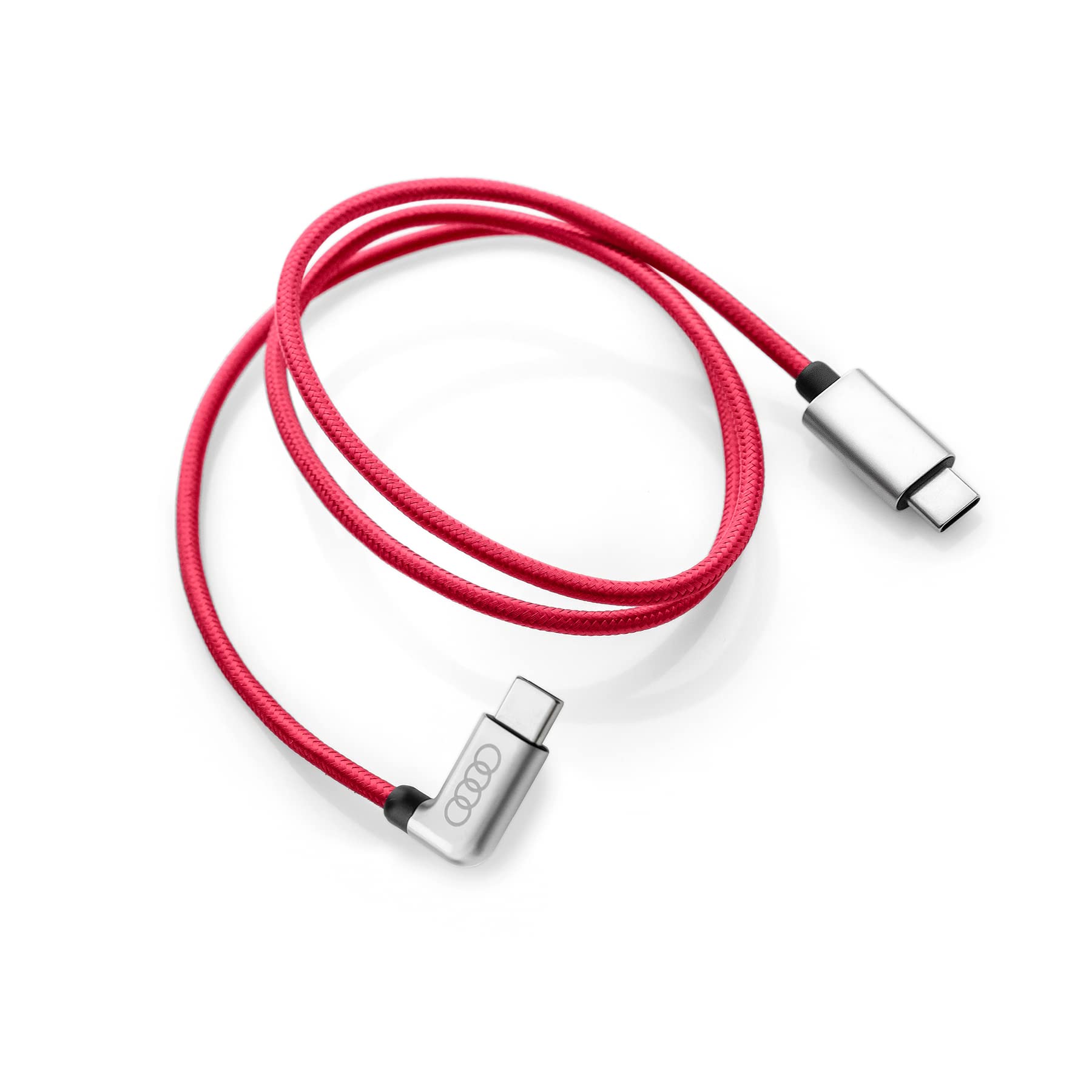Audi 4K0051435 Câble de charge USB-C Power Delivery Câble USB-PD coudé, longueur : 70 cm, rouge