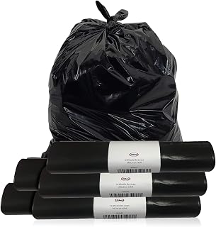 Abbey 50 Black Wheelie Bin Liners 240L Capacity – Refuse Sacks Heavy Duty Black Bin Bags for Outside and Garden Bin – Strong Garbage Bags for Rubbish On a Roll 30 Inch x 46 Inch Wide x 54 Inch Long