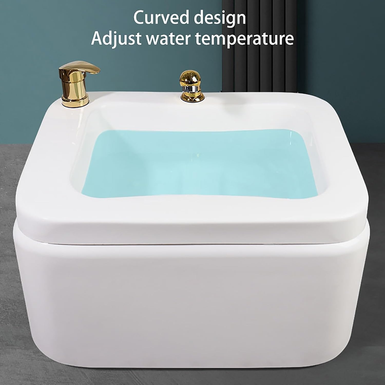 Acrylic Square Footbath deep Foot Bath Spa Massage with Pedicure Foot Rest Used in Beauty Salons and Nail Salons Hot and Cold Adjustment Large foot bath tub with Foot Scratcher ( Color : Type a , Size