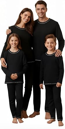 IFFEI Family Pajamas Matching Sets Round Neck Mommy and Me 2 Piece Pjs Soft Lounge Set Tops and Bottom with Pockets