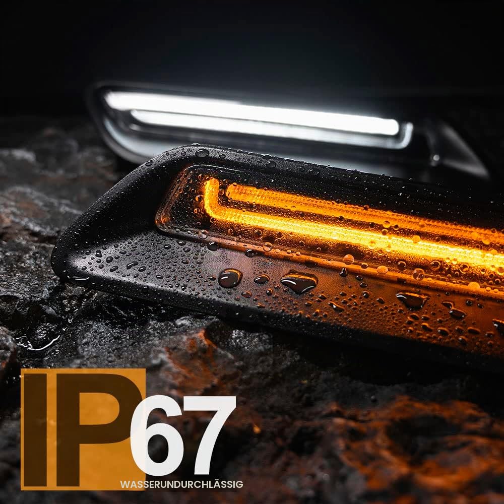 LED DRL Tagfahrlicht für Dod/ge Ram 1500 2010-2018 2019-2022 Weiß Bernstein LED Sport Motorhaube Licht Ziergitter Zierleiste DLR Stadtlampe 2St