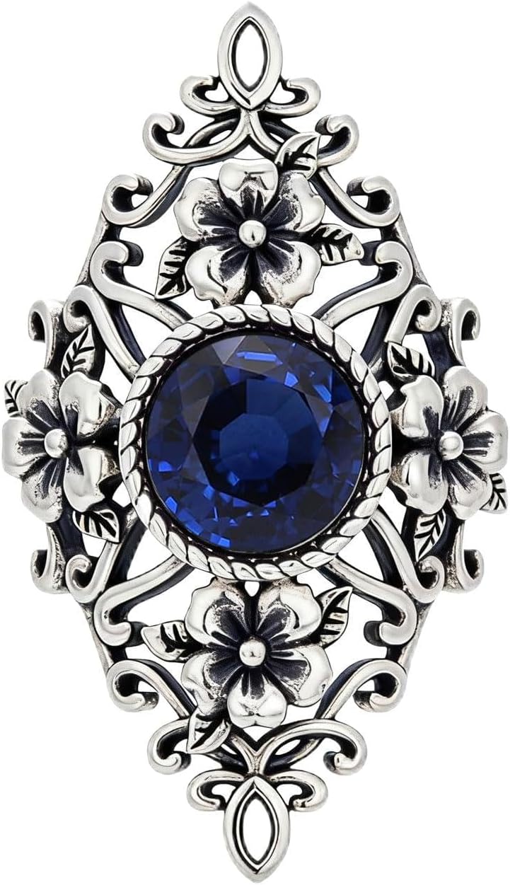 12 Birthstone Rings for Women, Sterling Silver Victorian Filigree Ring Collection, Antique Jewelry Romantic Gift for Birthday, Valentine‘s Day