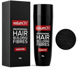 hair building fibers for thinning hair 28g - black | natural keratin hair loss concealer for men and women | covers bald spots, adds volume, no smearing, sweatproof