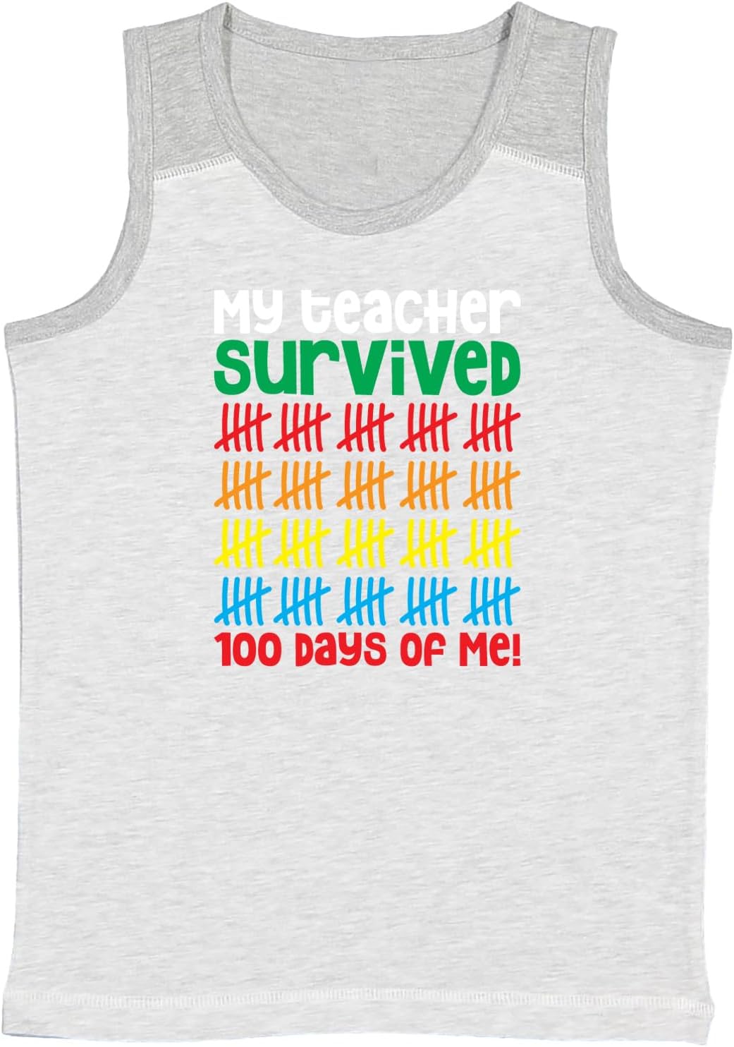 My Teacher Survived 100 Days of Me! - Youth Contrast Back Tank Top