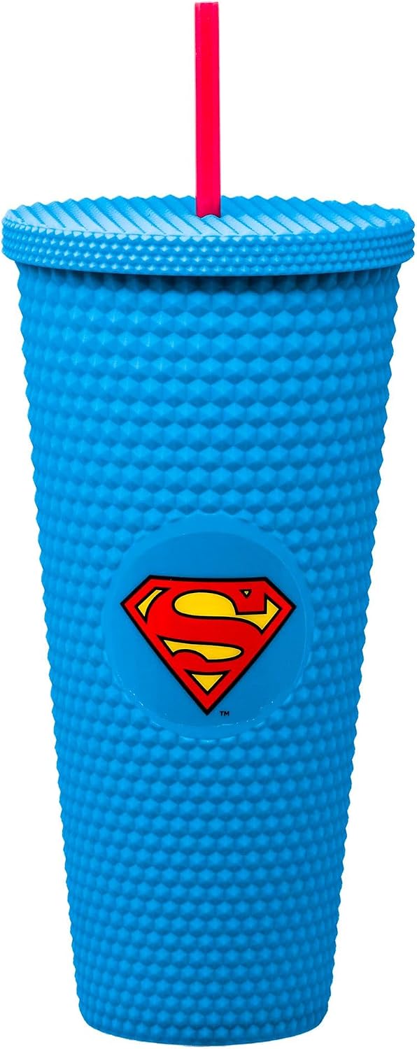 Spoontiques Superman 32oz Acrylic Studded Travel Cup