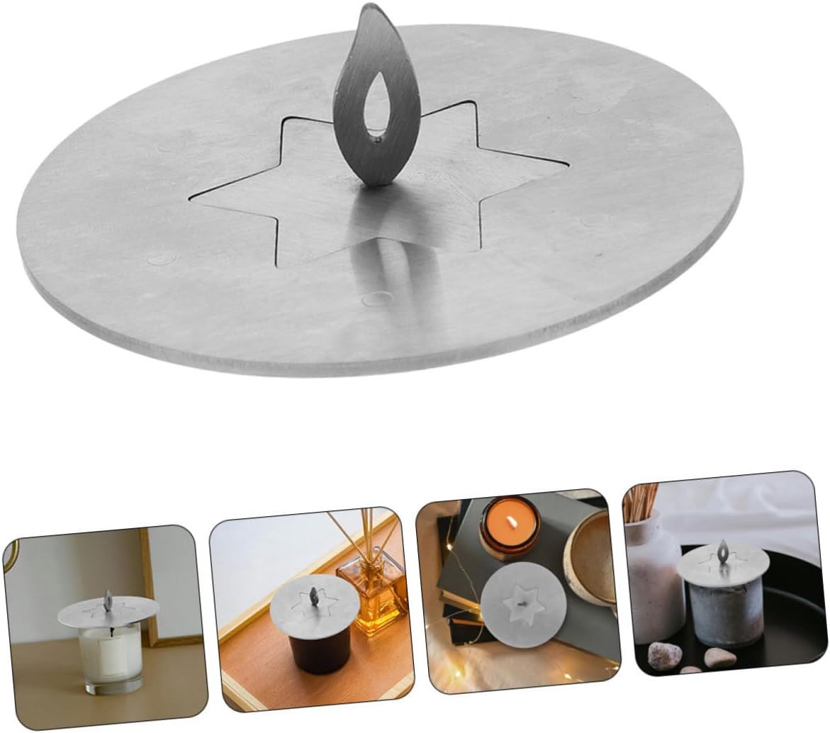 OUNONA Stainless Steel Candle Jar Lid Shade Fit Candle Snuffer Accessory for Elegant Decoration and Functional Sealing Cover