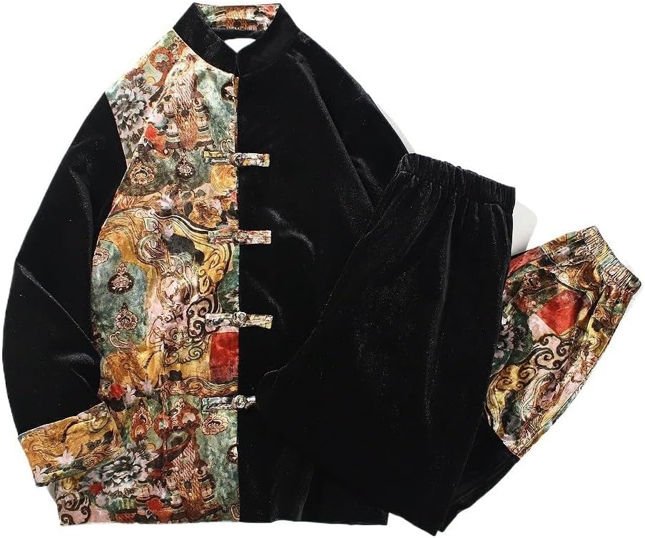 Men's Plus Size Improved Hanfu Tang Suit Retro Autumn Set