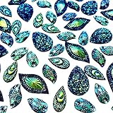 110pcs Special Effect Blue AB Sew on Rhinestones Flatback Sewing for Crafts Clothes Dress Garments Decorations