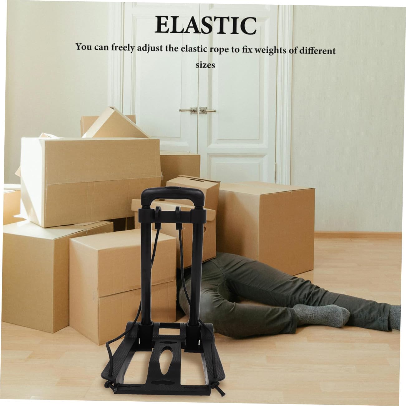 Baluue Carrito Utilitario Plegable para Compras y Equipaje Portátil Ruedas Resistentes de Hierro y Abs, Diseño Compacto y Plegable Adecuado para Viajes y Mudanzas