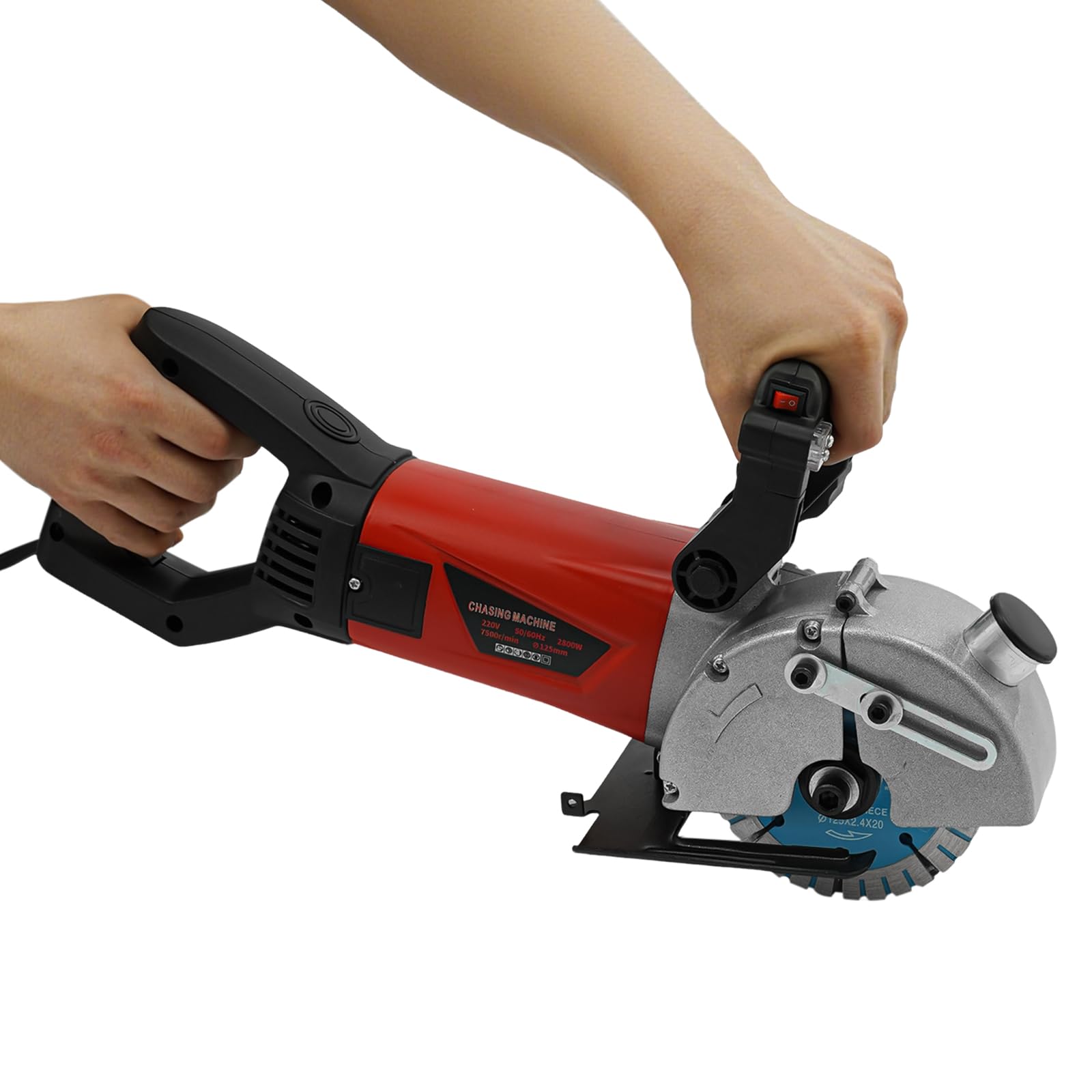 Scanalatrice per calcestruzzo per pareti 2800 W - Tagliatrice a scanalature con 5 lame diamantate - Macchina elettrica per uso domestico e industriale