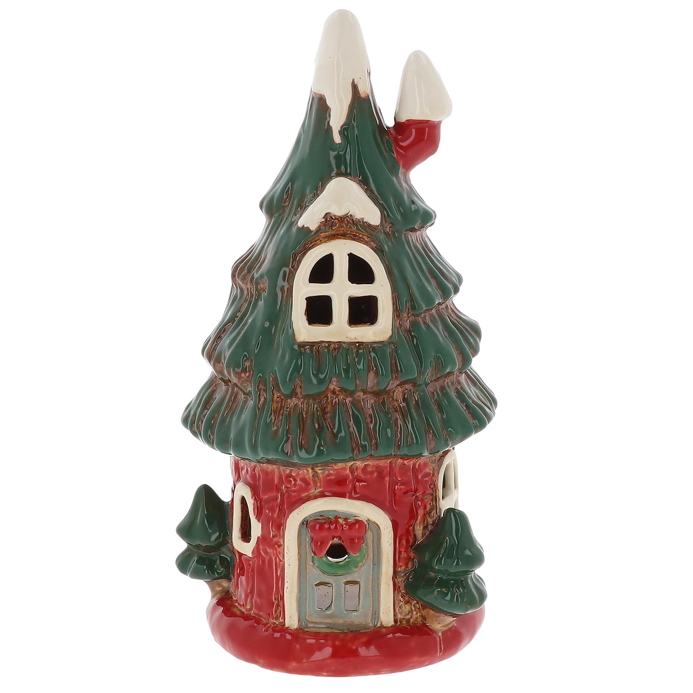 Village Pottery Tea Light Christmas Tree House, Xmas Displays, Gifts 350210