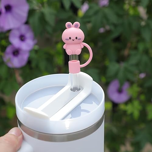 Miniatura 4 de Stanley Cup - 5 tapas de popote de silicona bonitas - Tapas de popote de 0.394 in (0.394 in), tapas reutilizables compatibles con vasos Stanley de