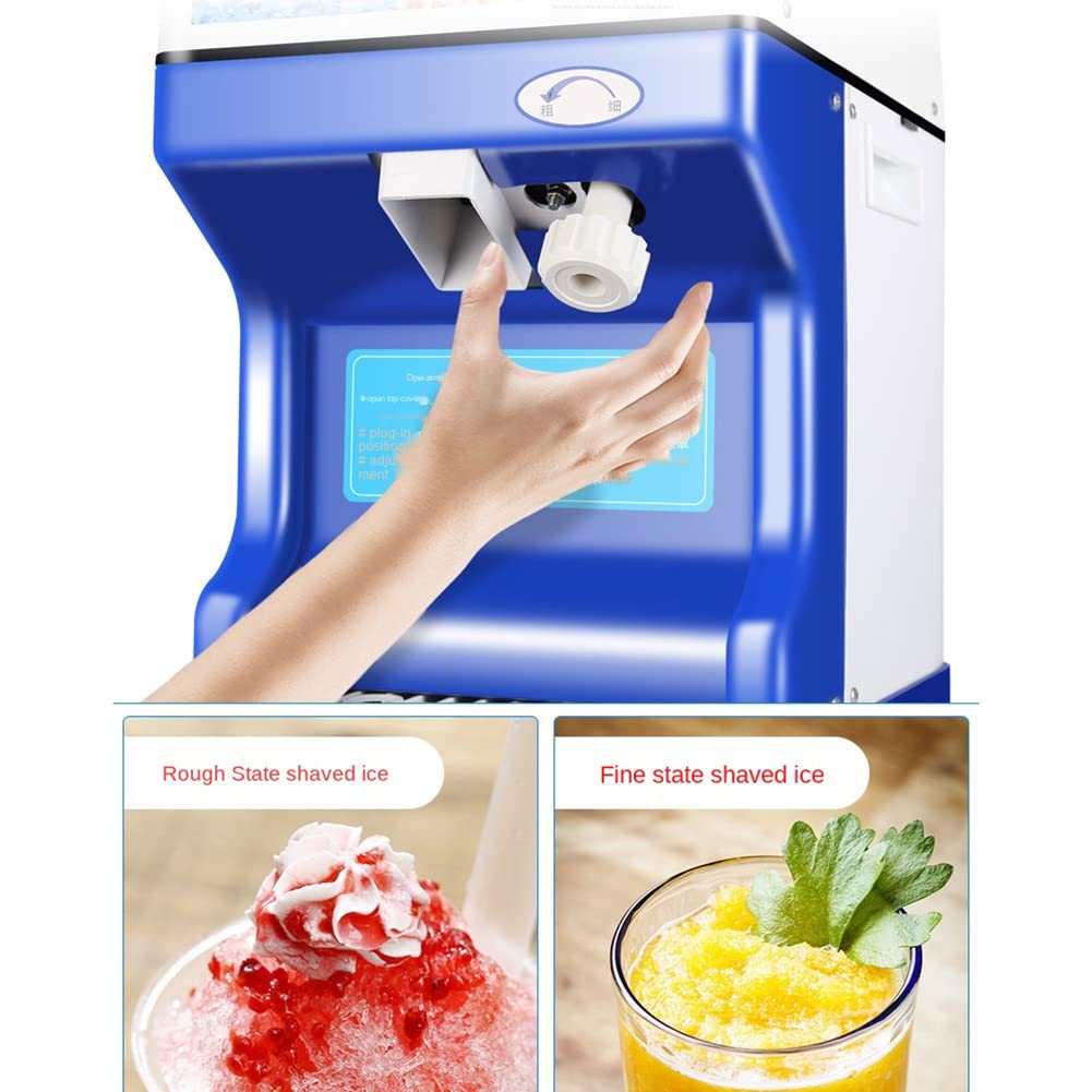 Máquina eléctrica para Hacer Conos de Nieve, trituradora de Hielo raspado de Mesa de 250 W licuadora para Batidos de 265 LB/H para Cocina doméstica, cafetería y Restaurante,