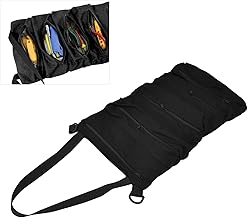 Bolsa de ferramentas de enrolar bolsa organizadora de lona bolsa organizadora de ferramentas bolsa de ferramentas facilmente acessível bolsa de ferramentas de carro bolsa de armazenamento de ferramentas para eletricista encanador carpinteiro mecânico preto