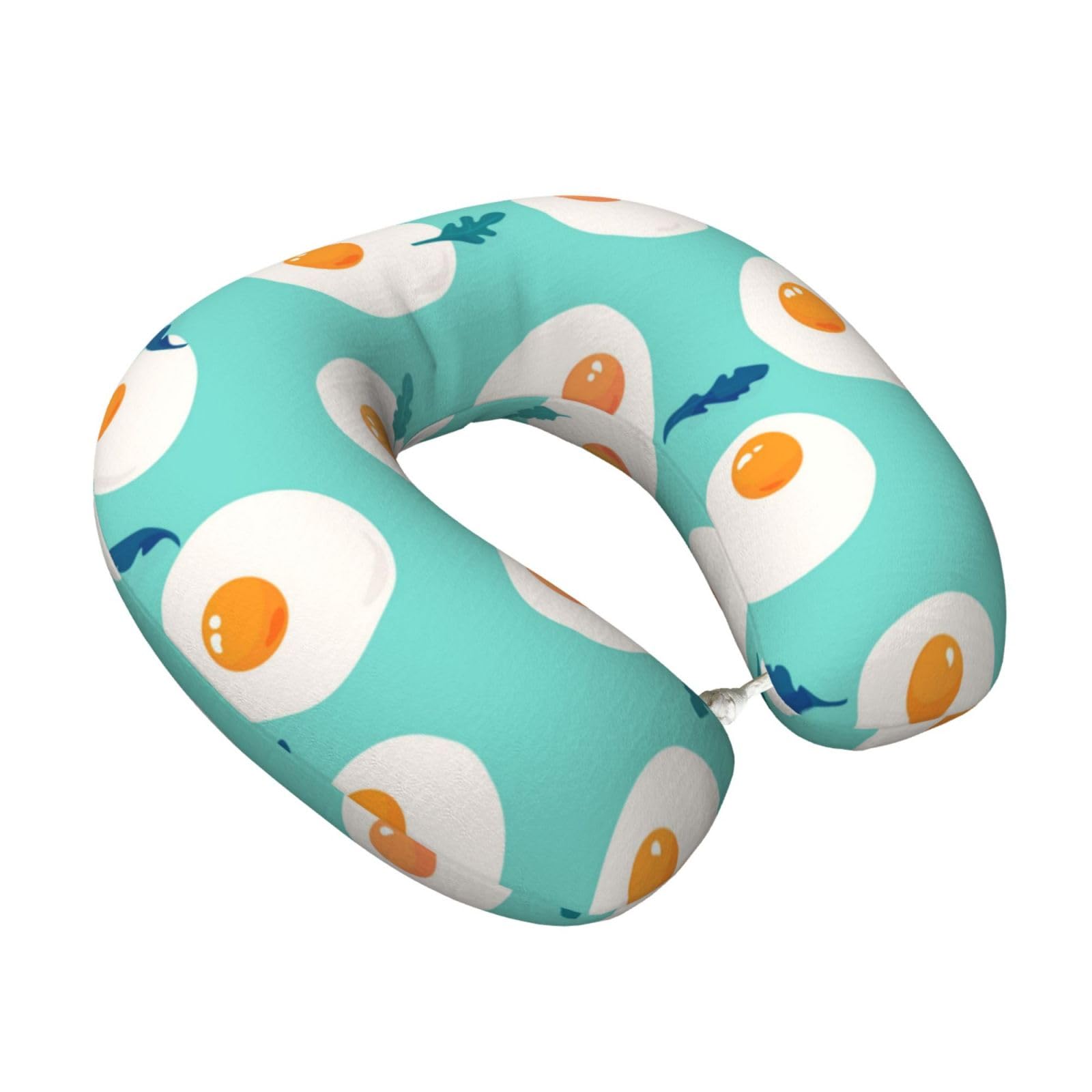 LKYMOH Fried Eggs With Arugula, Travel Neck Pillow U-Shaped Memory Neck Support Soft Comfortable With Washable Cover For Airplane Car Traveling and Office