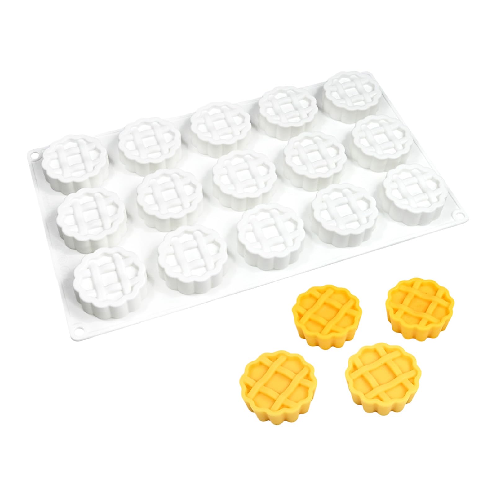 Shntig Functional 15 Cavity Silicone Baking Molds Holiday Baking Tray Perfect for Waffles Chocolate Molds and Dessert Food Grade Silicone