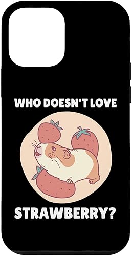 iPhone 12 mini Cute Kawaii Guinea Pig Who Doesn't Love Strawberry Case