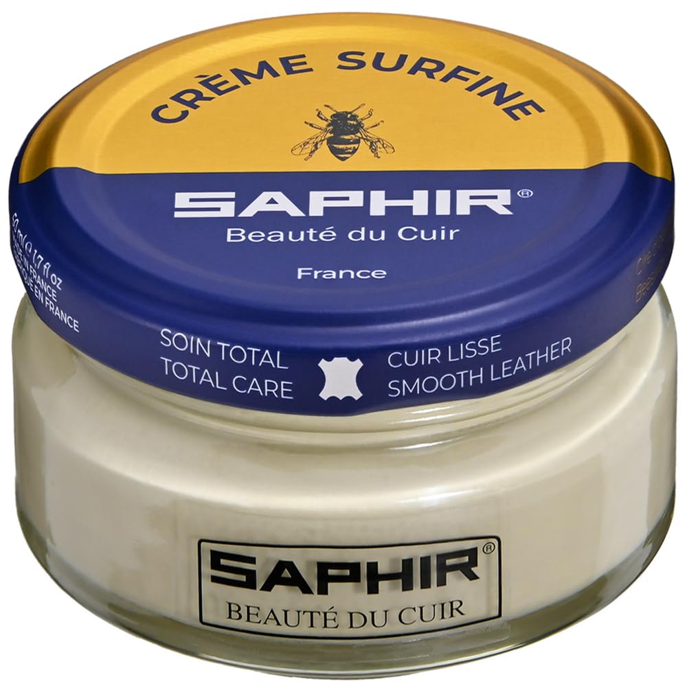 Saphir 9550032 Fine Beeswax Shoe Cream and Polish, 1.7 fl oz (50 ml), Emulsifying, Moisturizing, Recoloring, Glossy