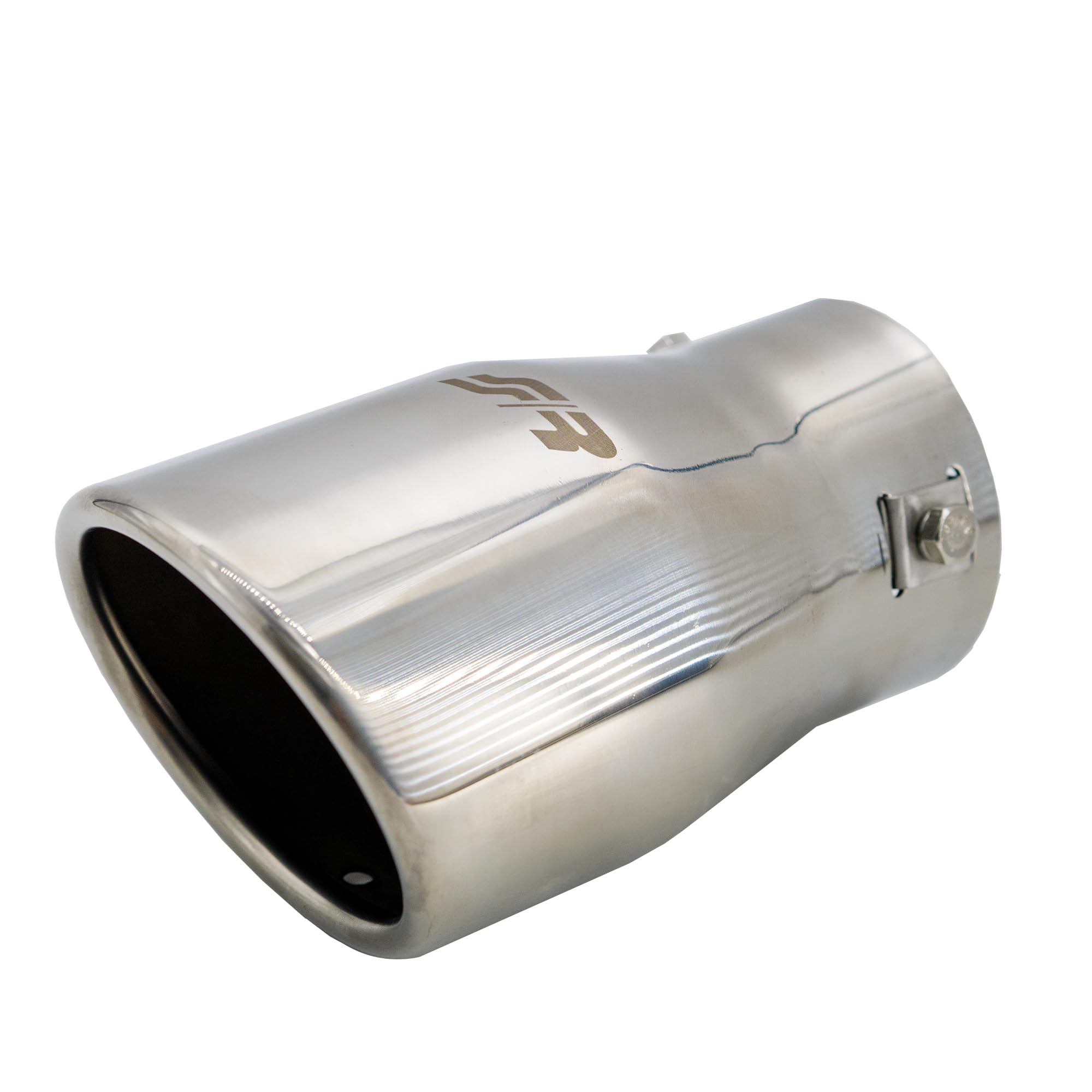 Simoni Racing TRX/24 Terminale di Scarico Universale in Acciaio Inox, Uscita Ovale Inclinata 100x80 mm, Entrata 70 mm, Lunghezza 150 mm