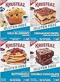 Krusteaz Gluten Free Mix Variety Pack: Blueberry Muffin, Cinnamon Crumb Cake, Double Chocolate Brownie and Pancake Mix (Bundle of 4)