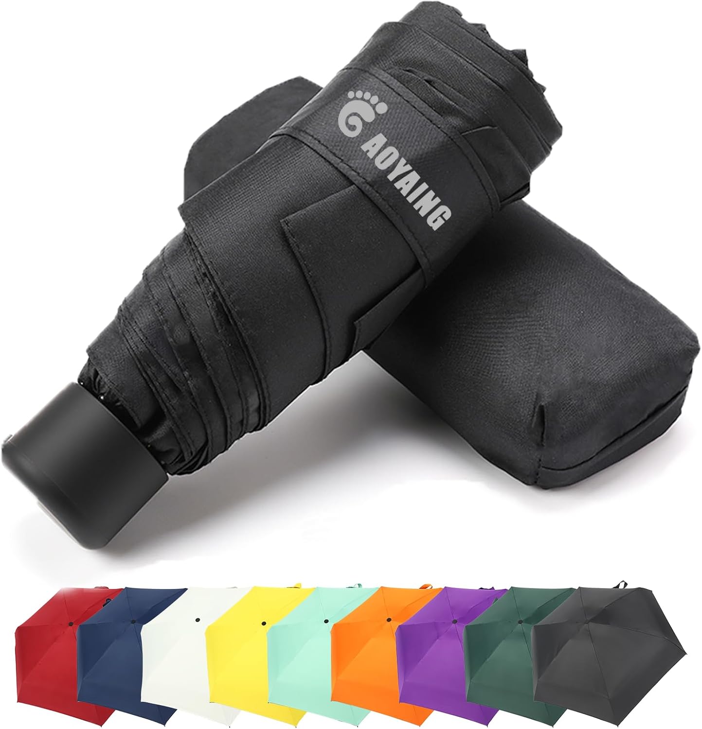 GAOYAING Compact Travel Umbrella with Case Sun&Rain Lightweight Small and Compact Suit for Pocket