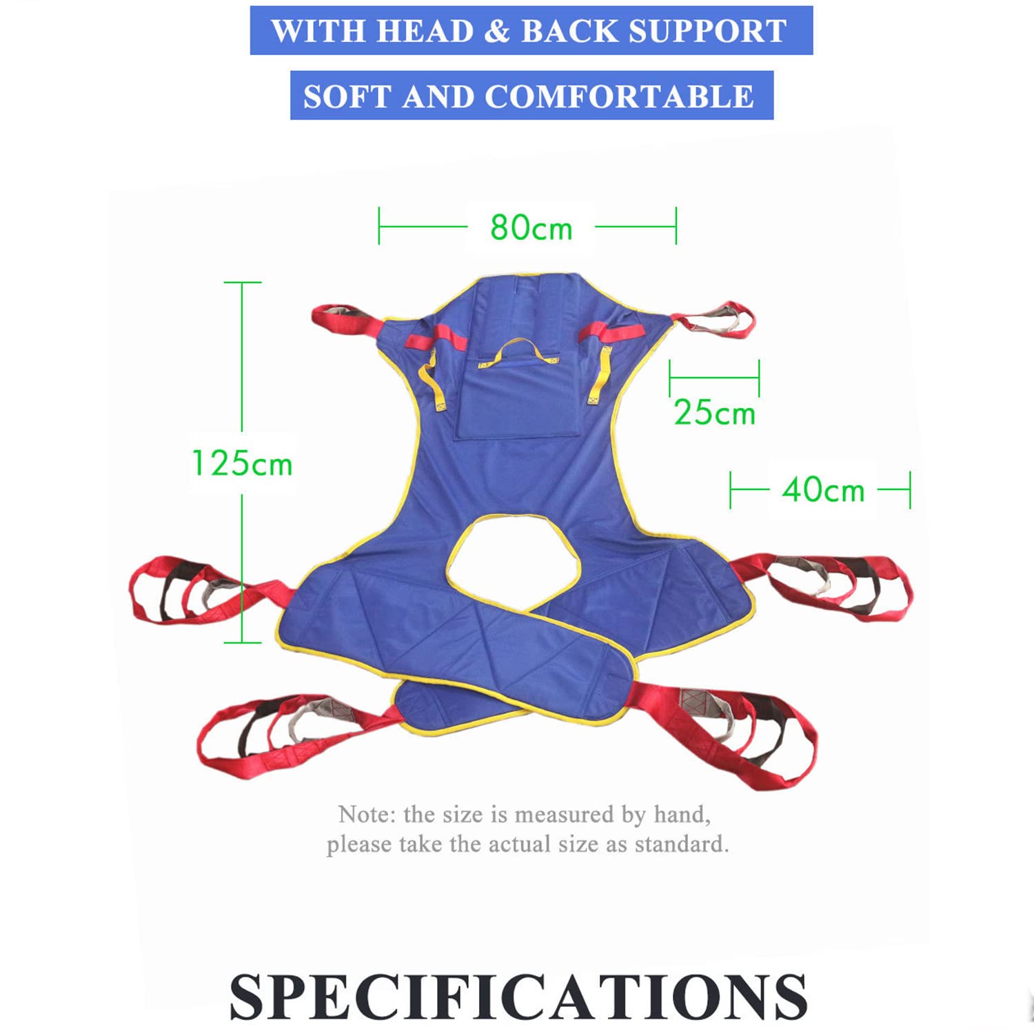 Arnés Elevación Paciente Cuerpo Completo, Grúa Paciente, Cinturón de Transferencia Médica Elevación Caminar Asistido por El Paciente para Ancianos Y Pacientes,L