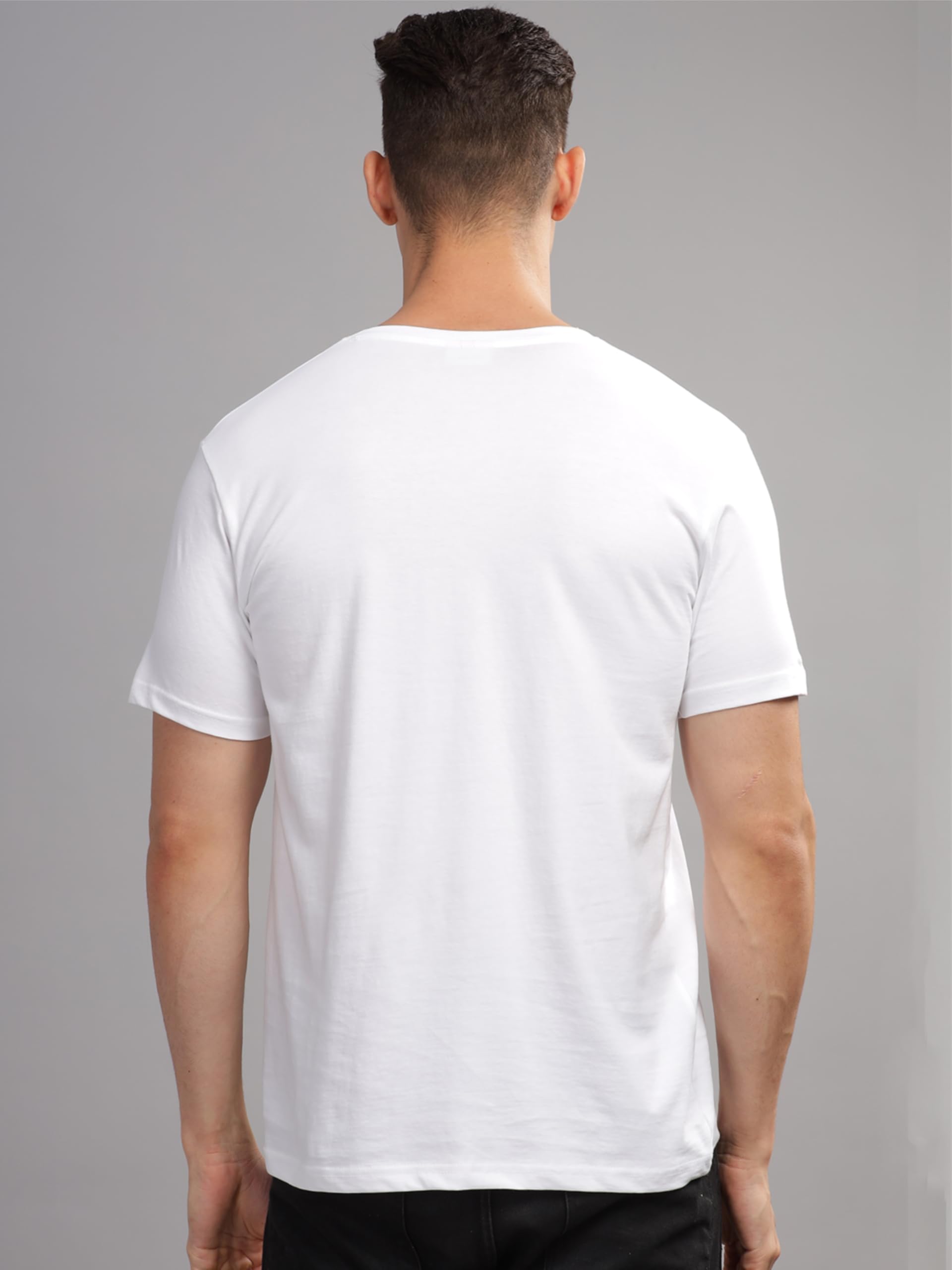 ADRO Camiseta estampada para hombre de algodón de alta calidad con estampado gráfico