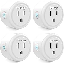 GHome Smart Plug Mini, WiFi Smart Outlet Plug Works with Alexa and Google Home, Timer Outlet with APP Control, 2.4GHz Network Only, No Hub Required, ETL FCC Listed (4 Pack), White