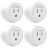 Plug Mini, WiFi Smart Outlet Plug Works with Alexa and Google Home, Timer Outlet with APP Control, 2.4GHz Network Only, No Hub Required, ETL FCC Listed (4 Pack), White