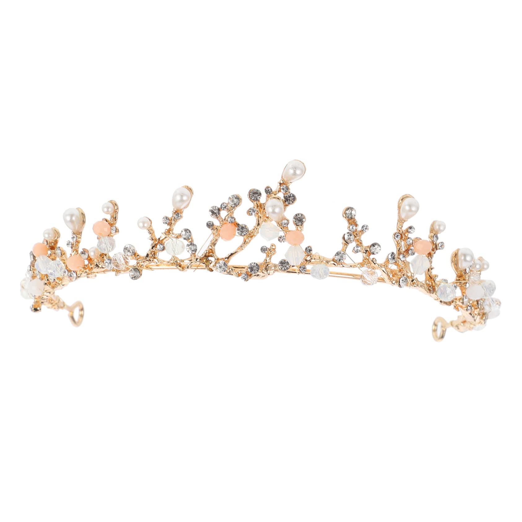 Yardenfun Aleación De Zinc 1 Pieza Tiara Joyería Novia Aleación Elegante Mujer Simulada Exquisito Cabello Dama De Honor Boda Dorada Tocado Reina Zinc Regalo Vestido Para