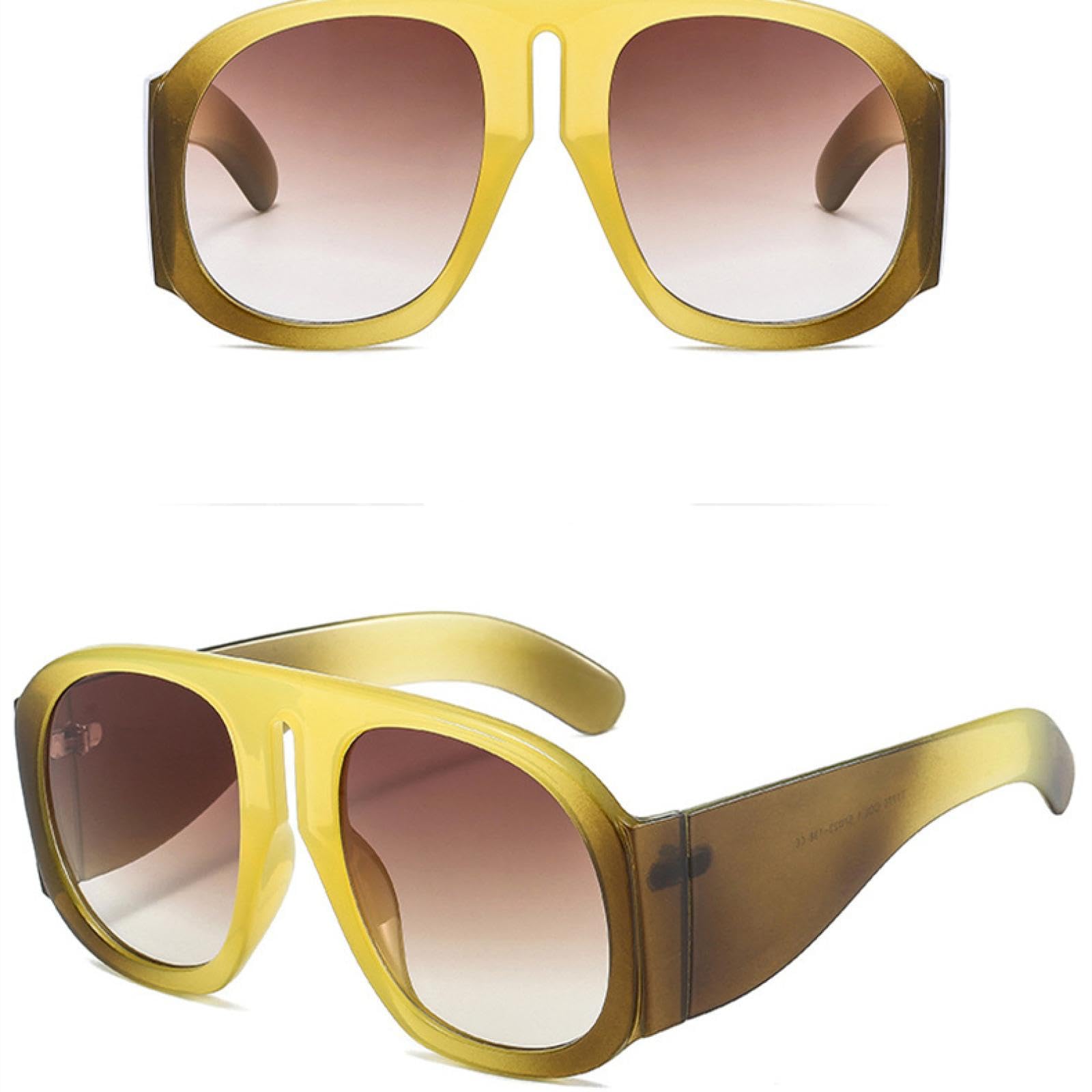 Gafas de sol de gran tamaño para mujer, estilo steampunk, con montura grande y lentes degradadas.