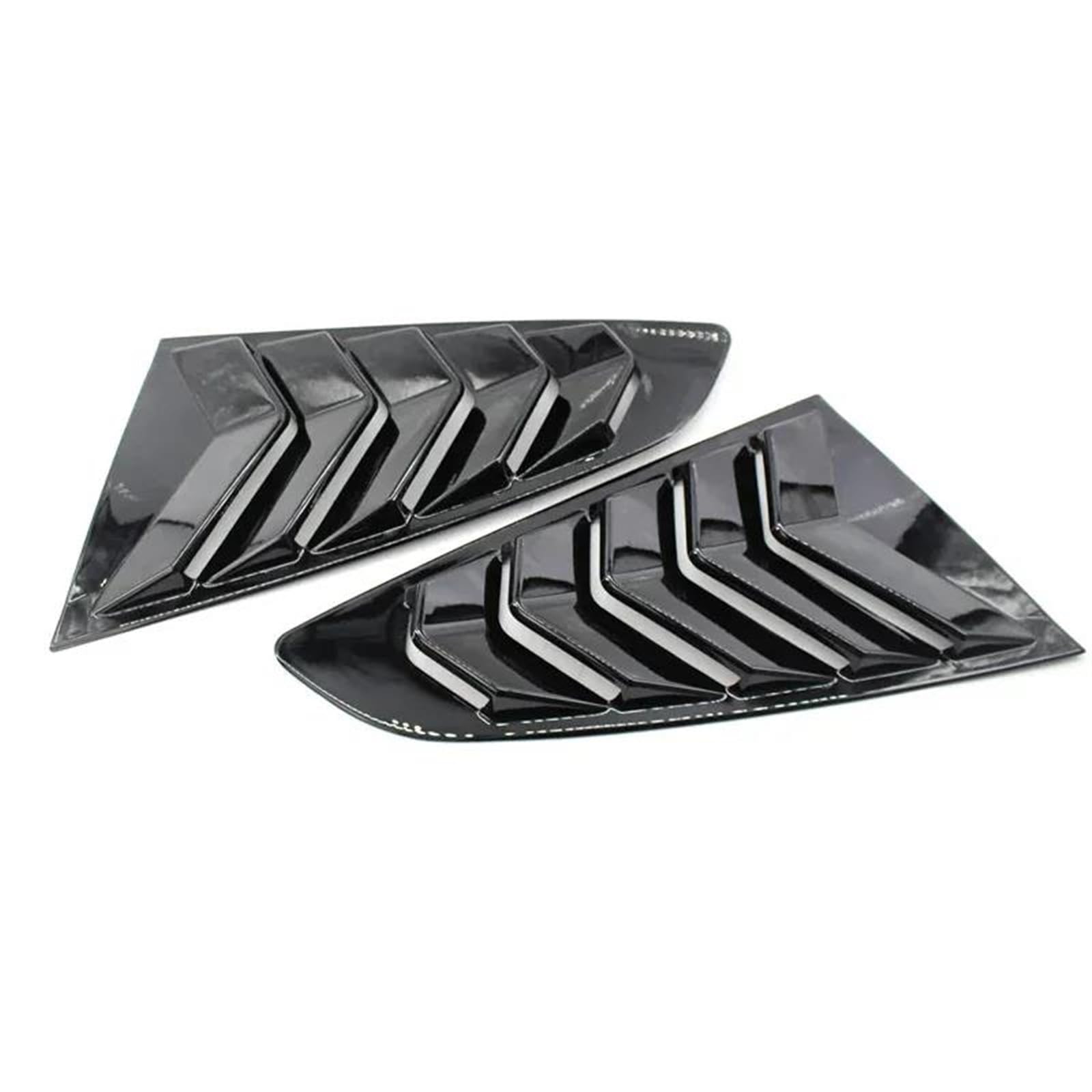 Arrière Voiture Pour Ford Mustang 2015-2020 Volet Côté Fenêtre Persienne Couverture Garniture Autocollant Évent Scoop Accessoires Voiture Queue Aile Noir Brillant ABS