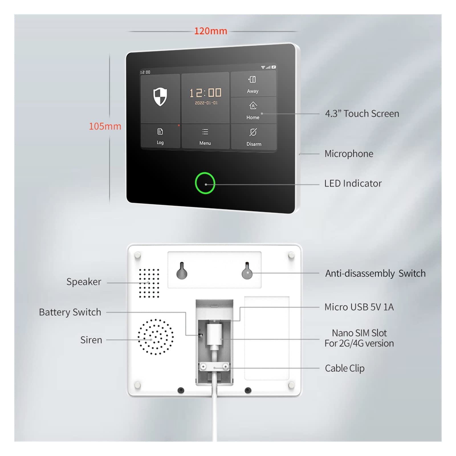 Sistema di Allarme di Sicurezza Domestica, di Allarme Sicurezza Domestica 4G Wireless Tuya Smart Burglar Kit Sirena Integrata Funziona con Telecomando App(Set-O 9Kit)