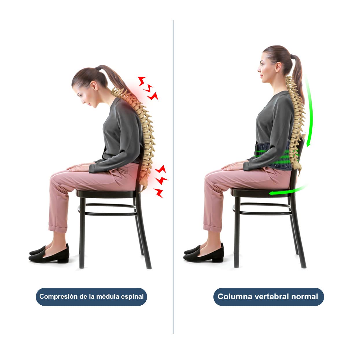 HONGJING Cinturón de espalda de descompresión lumbar soporte para aliviar el dolor de espalda baja, Dispositivo de tracción lumbar, talla única para cintura de 29 a 49 pulgadas | Soporte de espalda inflable con bomba de mano para mujeres y hombres, talla