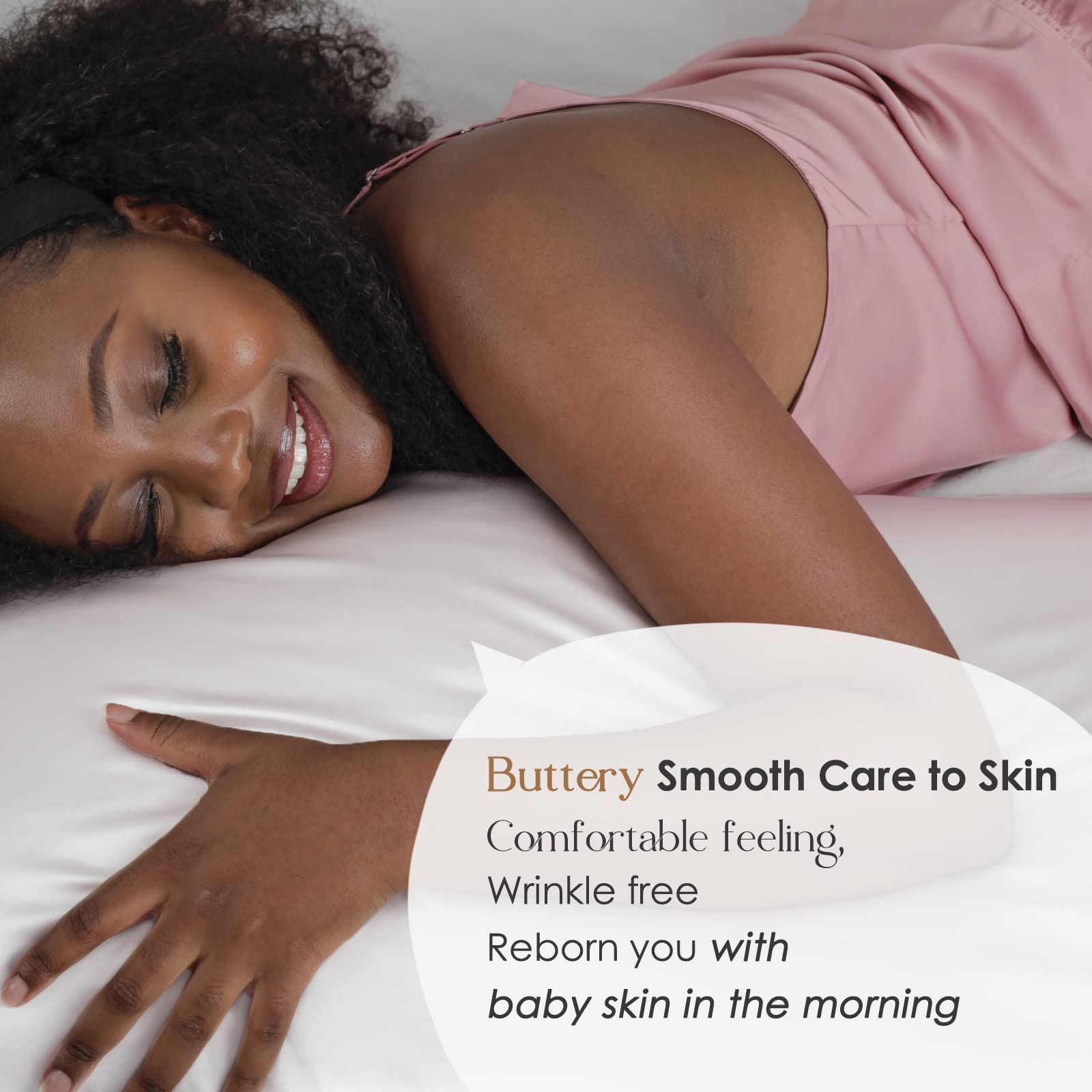 YANIBEST Satin Pillowcase for Hair and Skin Silk Pillowcase 2 Pack Cooling Satin Pillowcase with Zipper Vegan Silk Pillowcase for Hair & Skin | Standard 20x26 inches