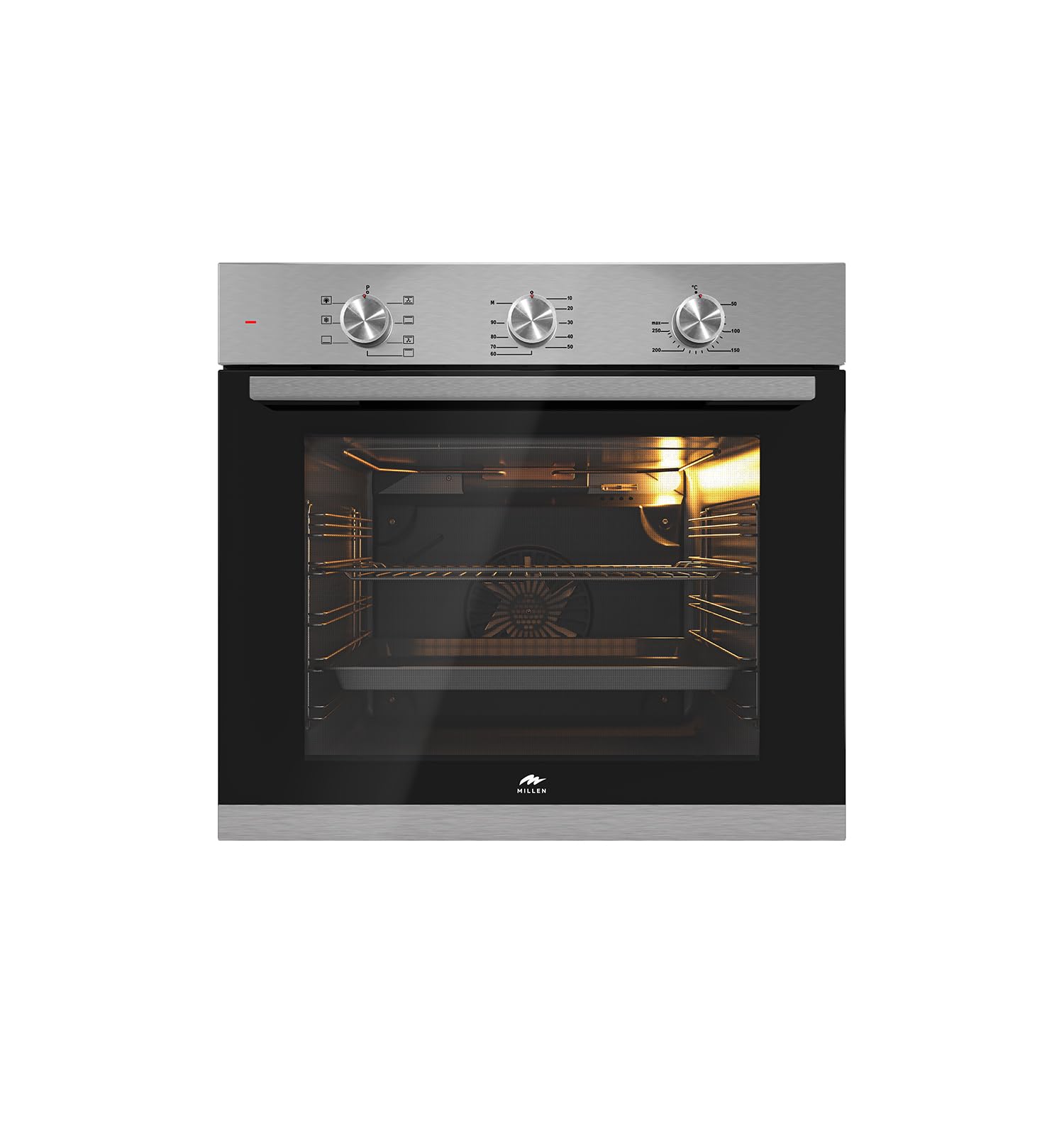 MILLEN Built In Electric Oven 7 Cooking Modes, 78L - 3 Year Warranty, SCHOTT Inner Glass, MEO 6001 IX