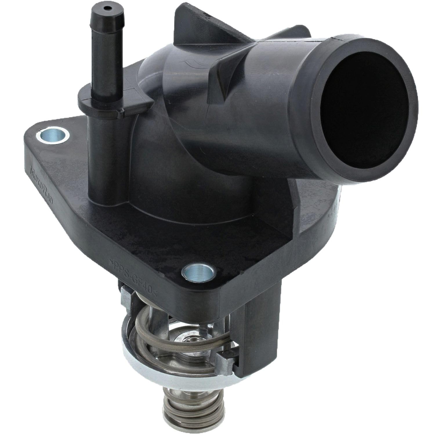 MotoRad 815-207 Engine Coolant Thermostat Housing Assembly - Chevy Silverado 1500 (14-18) Tahoe (15-20) Suburban (14-20), GMC Sierra 1500 (14-19) Yukon (15-20) Yukon XL (15-20)