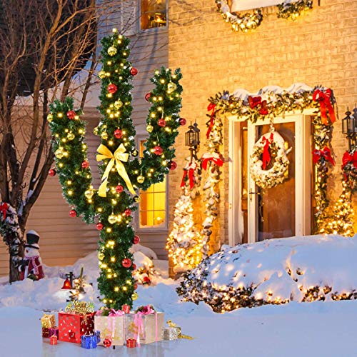 Goplus UNIQUE CHRISTMAS TREE 7 Ft Pre-Lit Artificial Cactus Christmas Tree thumb #1