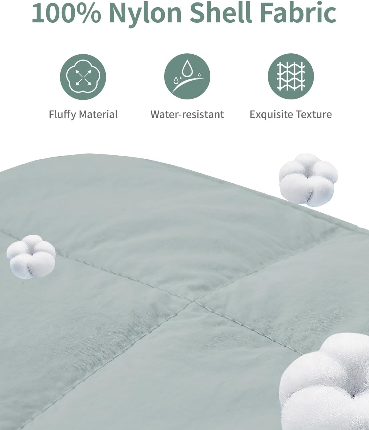 Narwey Makeup Bag Women Girls, Travel Toiletry Bag for Women, Puffy Cute Cosmetic Bag Organizer Make up Bag with Compartments (Sage Green) - Image 2