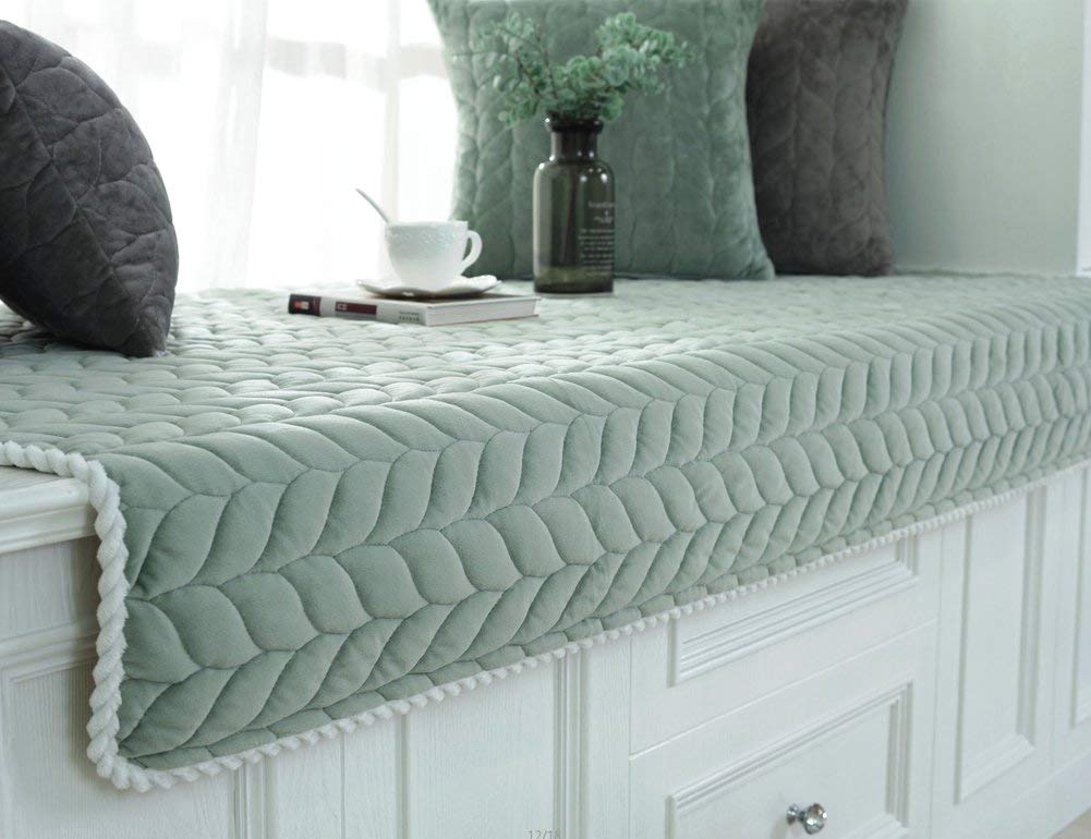 PETCUTE Copridivano angolare con penisola Trapuntato Fodere copridivani Copri Divano Antiscivolo Verde 110X180cm